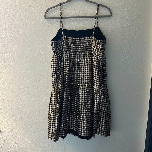 J Crew Black and Gold Gingham Party Dress - Size 8 - Picture 4 of 6